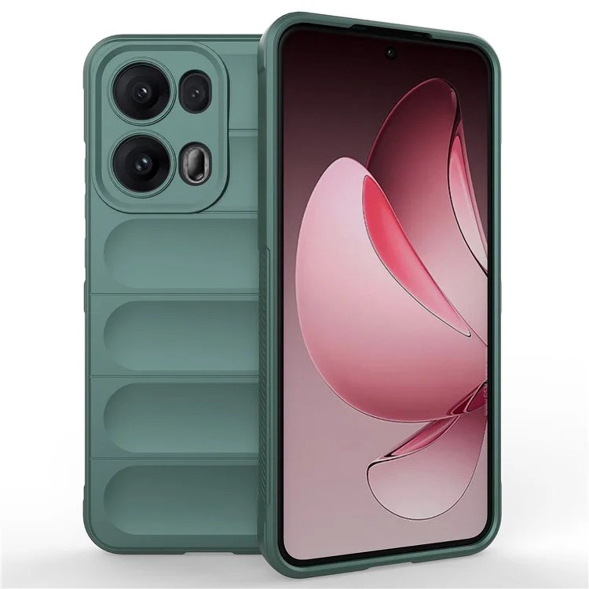 MobyDefend Hoesje - Geschikt voor Oppo Reno13 Pro - TPU Gripcase - Groen