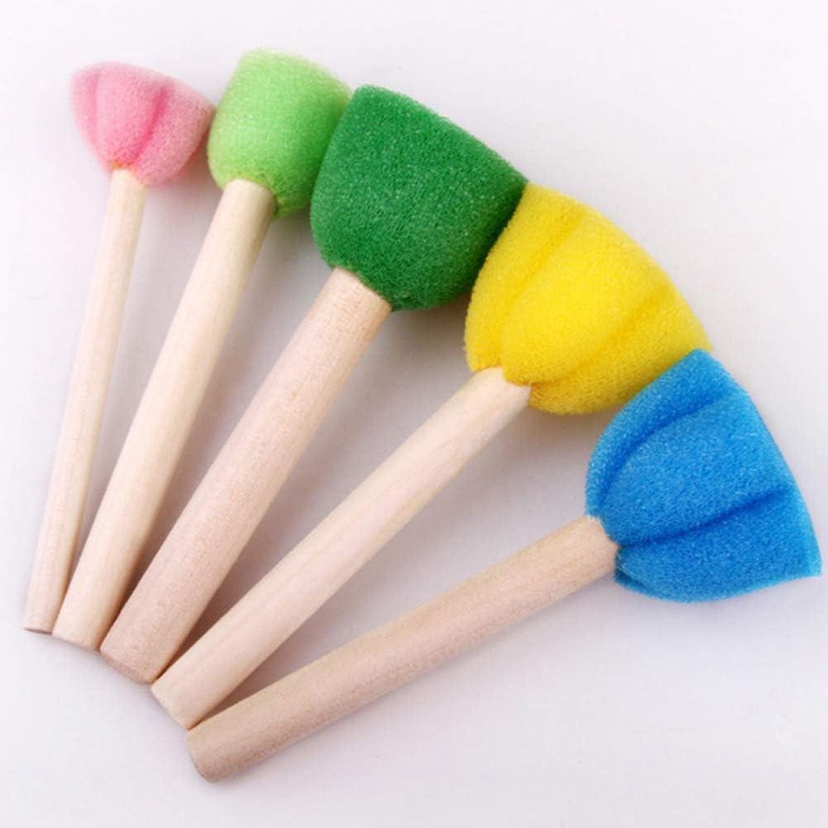 30 Pièces Kit Peinture Éponges Et Pinceaux Pour Enfants - Lot Brosses Éponge DIY Créativité Maternelle