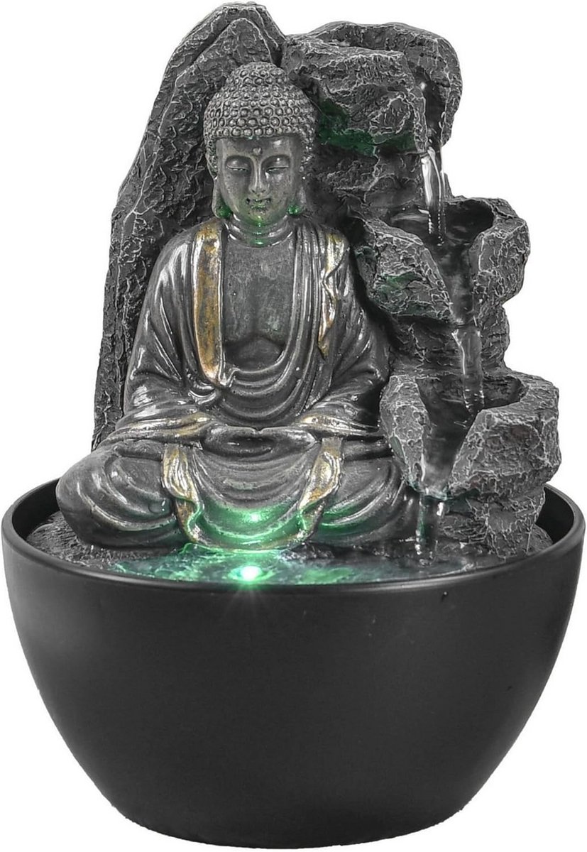 Ontspannende Boeddha Tafelfontein met Ledlicht – Zen Waterdorpel voor Rust en Sfeer