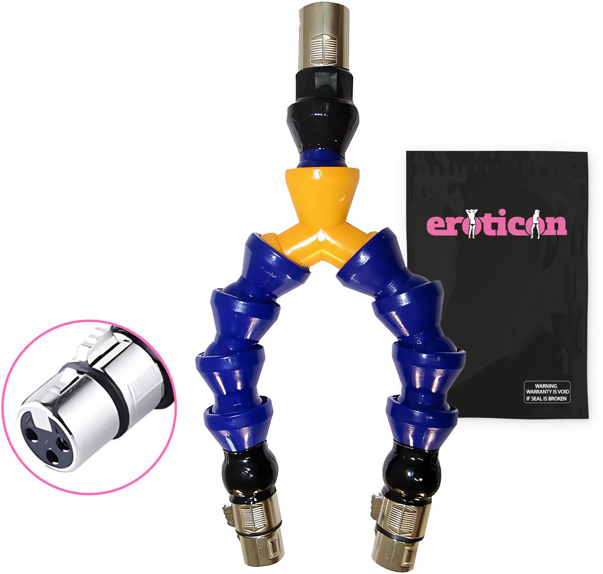 Goedkoopste Eroticon verlengstuk voor Sex machine - 52cm lang - 2 aansluitingen - Verstelbaar - Geschikt voor Dubbele Penetratie - 3XLR opzetstuk