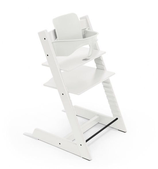 Stokke Tripp Trapp-kinderstoel, wit - inclusief stoel + babyset2 voor kinderen van 6-36 maanden - verstelbaar, ergonomisch en gemakkelijk schoon te maken