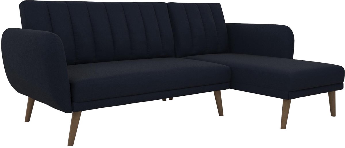 Notio Living Brittany-Slaapbank - 3-zits - Blauw Linnen Marineblauw