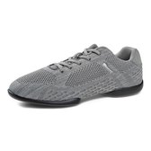 Salsa danssneaker TUNE 213 - 503 - 398 - Gesplitste zool - Twee draaipunten - Lichtgewicht ademend mesh - Zachte voetbed - Flexibele - Unisex danssneakers - Dansen binnen & buiten - Latin, Bachata, Zouk - Diamant - Grijs - 43