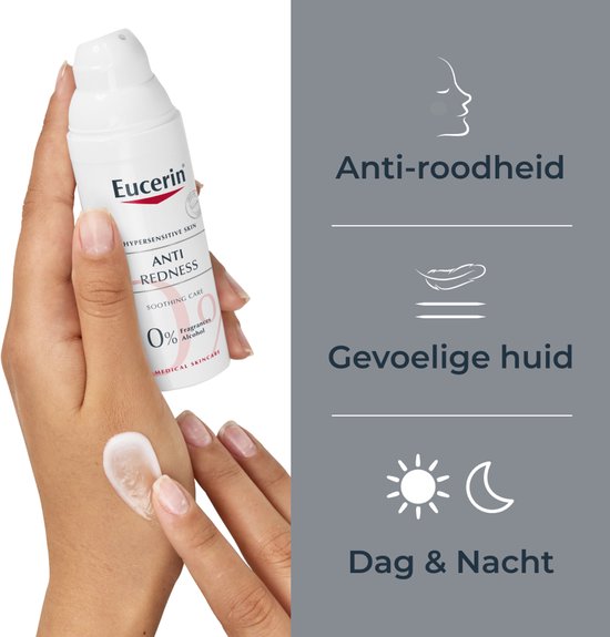 Eucerin AntiREDNESS Kalmerende Dagcreme voor Vrouwen - Corrigerende Crème - Rosacea Crème - Roodheid Gezichtscreme - 50 ml