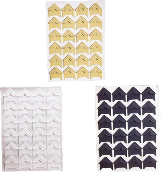 VIPbuy 2244 Stuks (22 Kleuren Gesorteerd) Foto Hoek Stickers Zelfklevend voor Foto Albums Scrapbook DIY Craft, 22 Vellen
