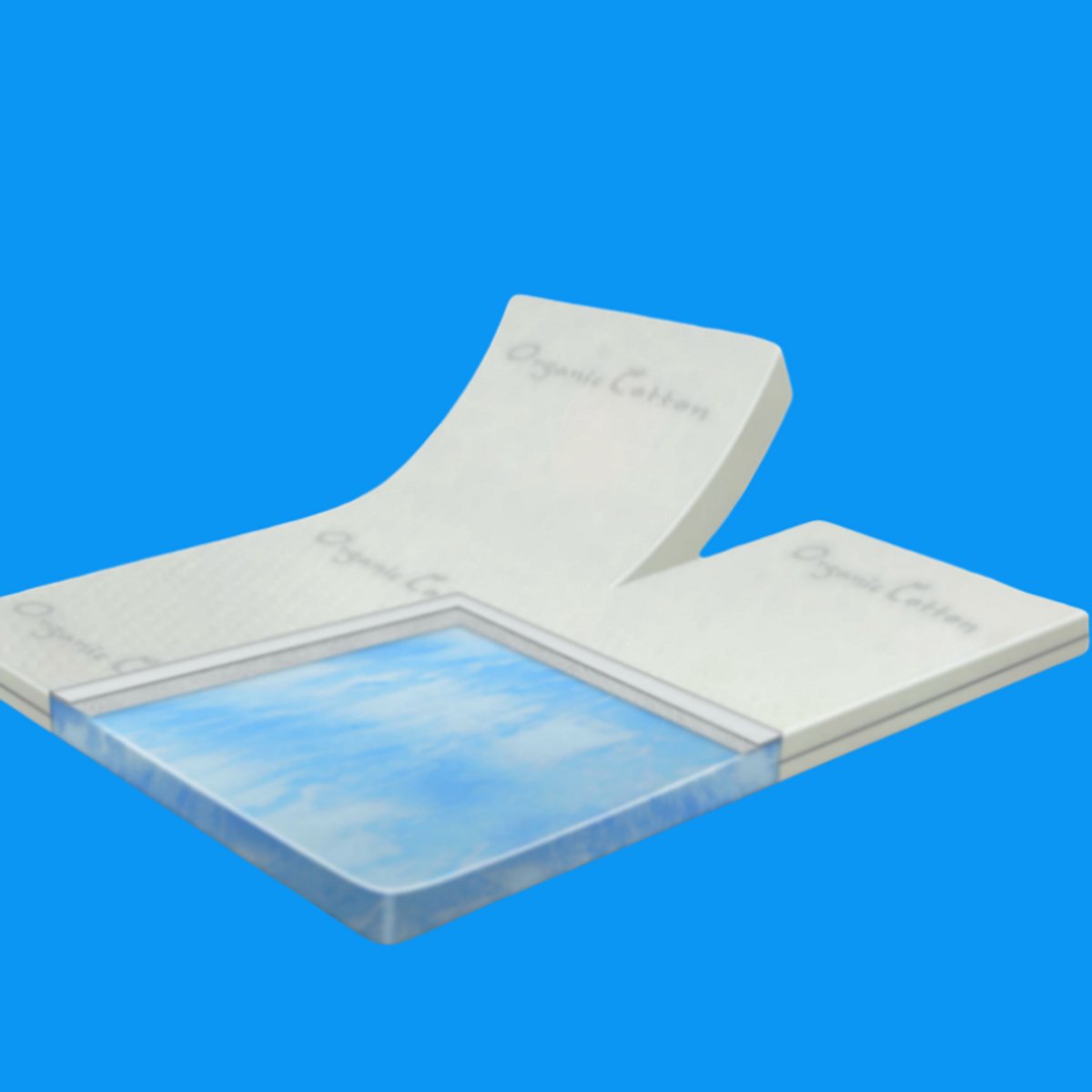 Splittopper Organic Cotton Koudschuim 200x220 dikte 9 cm