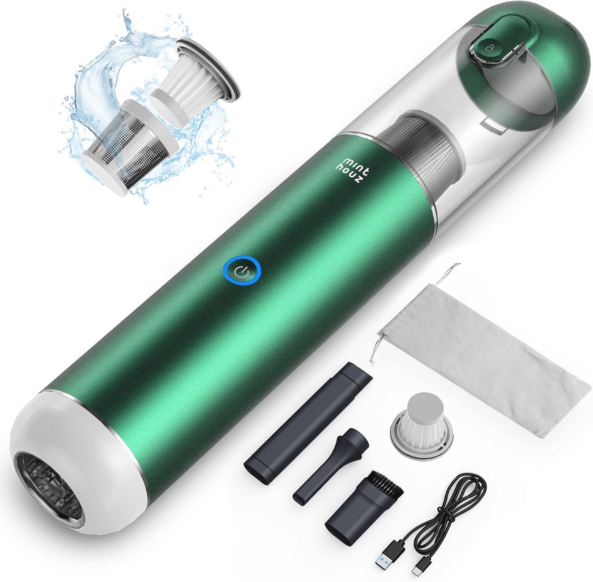 Draadloze Handstofzuiger 17000 Pa - 3-in-1 Autostofzuiger met Ventilator en Licht, Oplaadbaar en Draagbaar voor Auto, Huis en Toetsenbord
