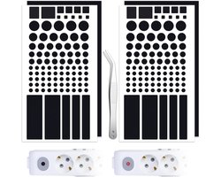 Lichtblok Ledsticker - Dimbare Led-filter voor Router, Elektronica, TV - 4 Vellen met 1 Pincet - Verduistert 90% van het Licht