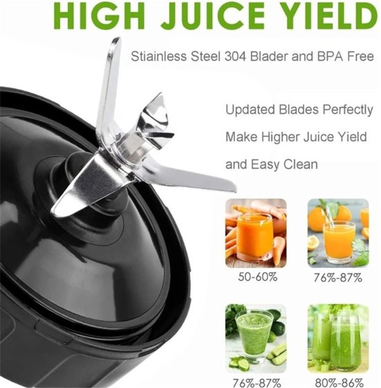 24OZ 710ml Vervangende onderdelen voor blender - 24 oz beker - Geschikt voor Nutri Ninja BL480 1500W(2 bekers, 2 deksels, 1 basis) van Merkloos — afbeelding 3
