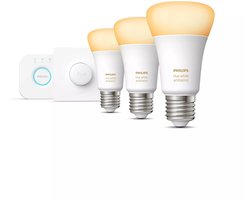Philips Hue White ambiance Starterkit: 3 E27 slimme lampen (1100) + smart button