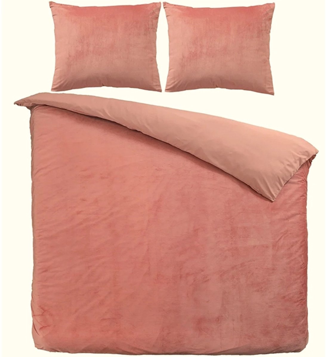 Zavelo Dekbedovertrek Velvet Comfort Oud-Roze-Lits-jumeaux (240 x 200/220 cm)