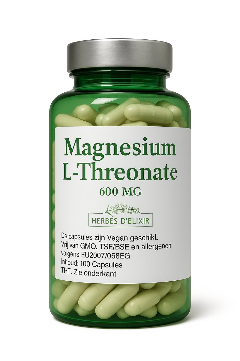 Goedkoopste Herbes D'elixir Magnesium L-Threonate - 600 mg per capsule - 100 stuks - Goed voor het geheugen