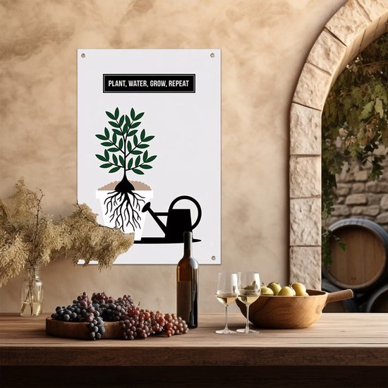 plant en croissance avec arrosoir - Impressions de jardin en croissance - Art de jardin plant - Minimalisme - Décoration de balcon - Affiche de jardin pour clôture - Affiche de jardin 100x150 cm