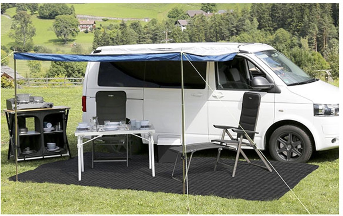 Brunner Balmat Tenttapijt - 250 x 400cm - Zwart - Tenttapijt caravan - Gronddoek Tent - Voortenttapijt - Kampeertapijt