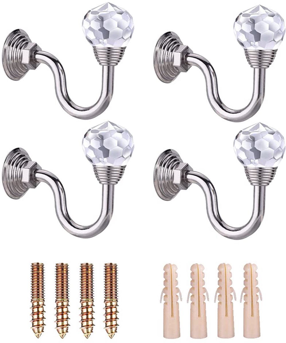 Ibenzoa® Wandgemonteerde Gordijnhouders Set van 4 Stuks voor Elegante Interieuraanpassing