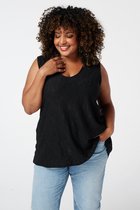 MS Mode Top Mouwloze top met kantstructuur