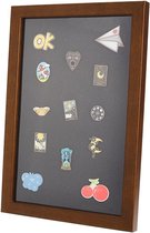 Multifunctionele Vitrinekast Glazen Deksel Zonder Indeling Verzamelvitrine met Doorzichtige Fluwelen Badges Displaydoos Rock-insignes Collectible Pins Medailles Zwart