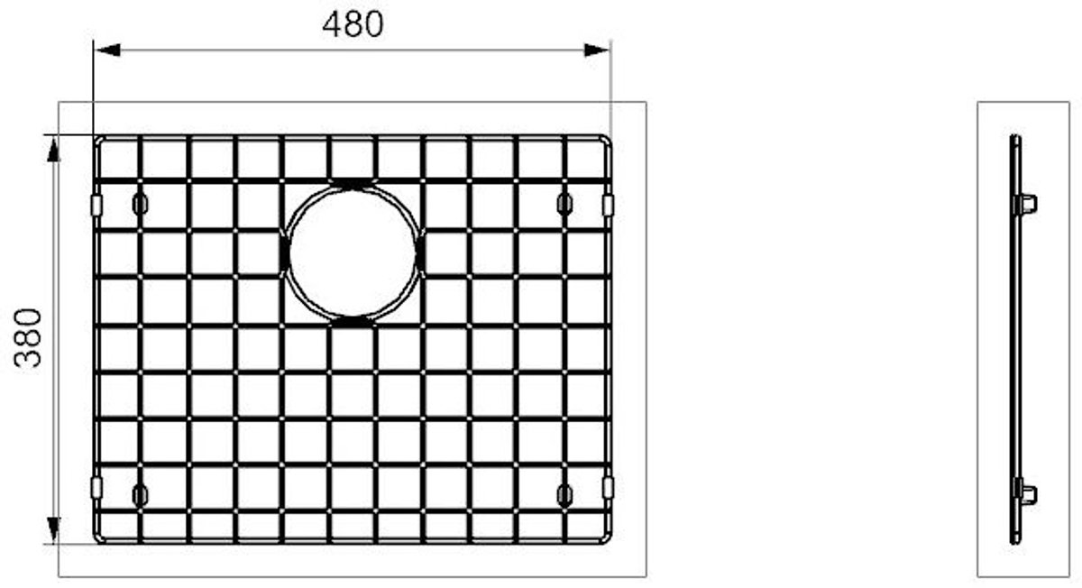 Bodemrek voor Lanesto Urban Gun Metal Zwart 50x40 spoelbak