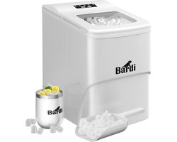 Bardi IJsblokjesmachine – 2 Liter – 12KG IJsblokjes in 24 uur – met IJsschep – Inclusief Luxe Thermosbeker en Ijsschep – Wit
