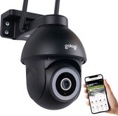 Gologi Superior Outdoorcamera 2 - Buiten camera met nachtzicht - Beveiligingscamera - Security camera - Muur & Dakbevestiging - 4K - Met wifi en app - Zwart