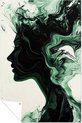 Silhouet, Abstract expressionisme, Vrouw, Groen, zwart, wit, donkergroen, lichtgroen