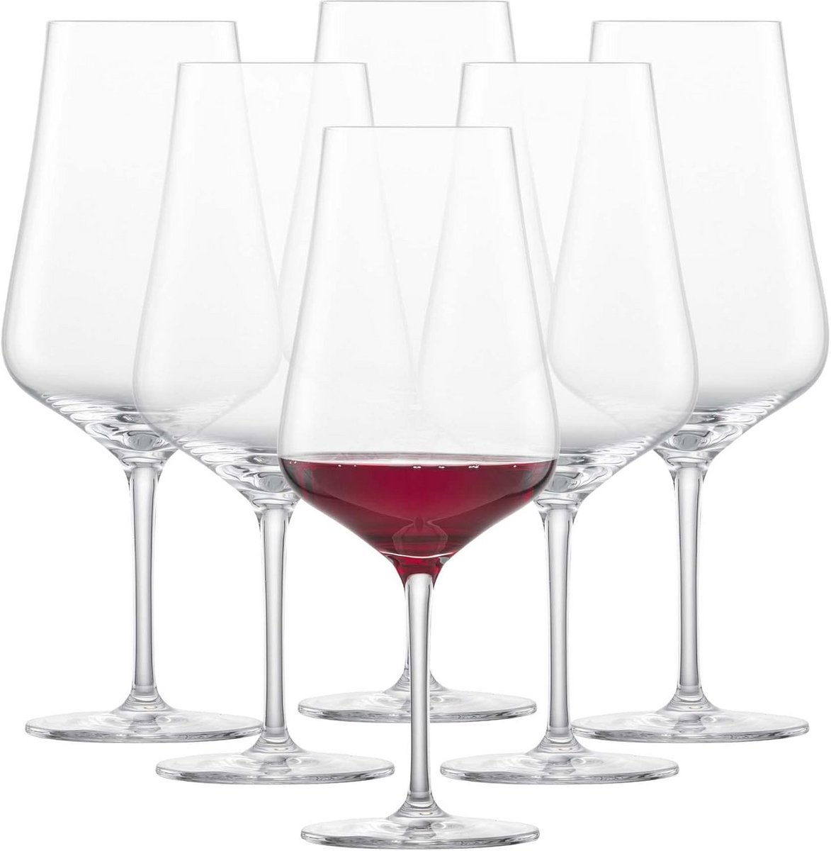 6-delige Bordeaux rode wijnglas set - Kristal, Vaatwasmachinebestendig, 9,7 cm