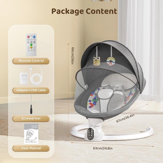 Ixdregan Transat Bébé Electrique - APP & Télécommande