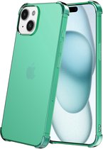 Smartphonica Telefoonhoesje geschikt voor iPhone 15 - Transparant Shockproof siliconen Hoesje met Stootrand – Groen geschikt voor iPhone 15