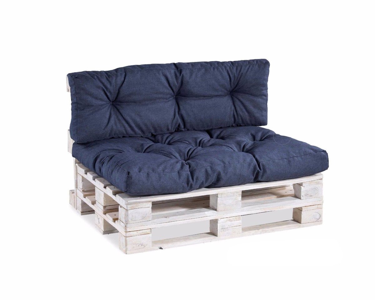 Ibenzoa® Premium Tuinkussen Set met Granulavering - Donkerblauw, 120x80 & 120x40 cm