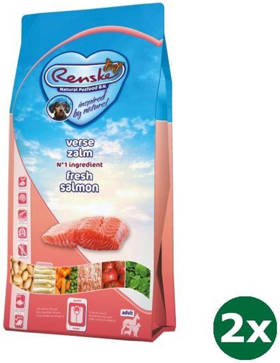Renske 2x6,5 kg Renske super premium adult zalm graanvrij hondenvoer