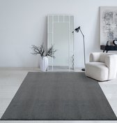 Mia's Teppiche Taos – tapis à poils ras super doux avec envers antidérapant, lavable, anthracite, 160 x 220 cm