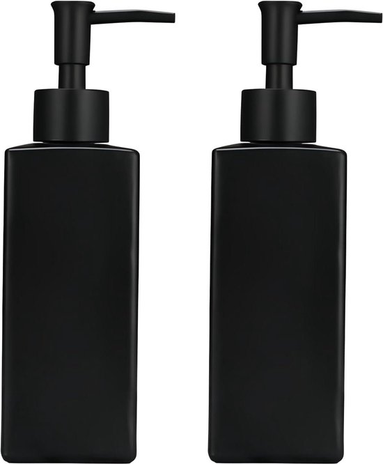 Autumnlife Keramiek Zeepdispenser 350 ml met Grote Pompkop - Navulbare Porseleinen Dispenser voor Badkamer en Keuken in Geel