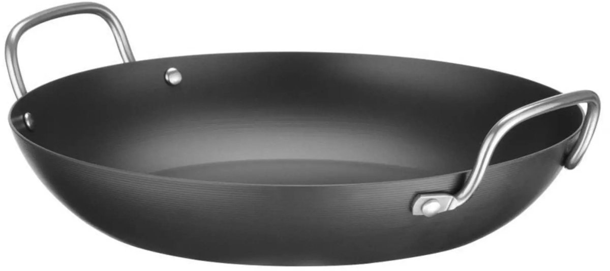 HENDI Serveerpan – Carbon Staal – Ergonomische Handgrepen – 264x297 mm