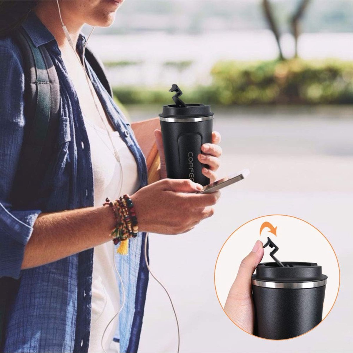 Ibenzoa® Duurzame Thermobeker voor Reizen: Isolatie voor Koffie en Thee — cadeau in Koken & Dineren - foto 5