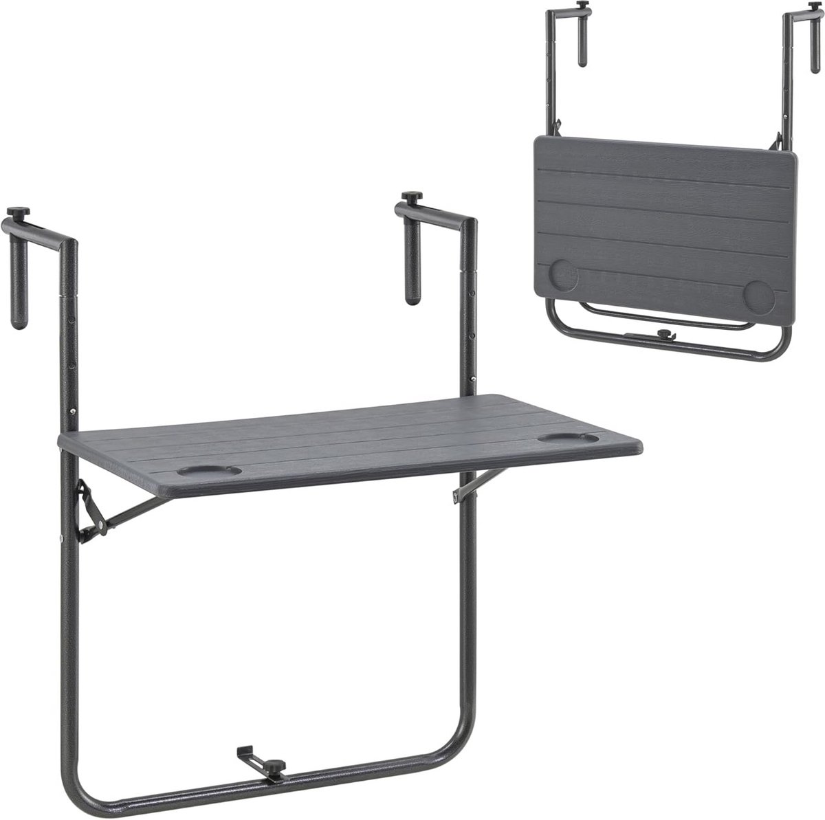 Inklapbare Balkontafel 83,5x60x60 cm - Donkergrijs