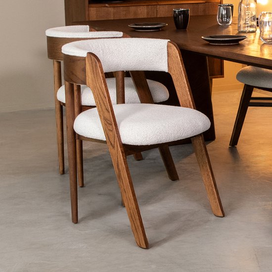 LABEL51 Chaise de salle à manger Sasha - Wit - Boucle