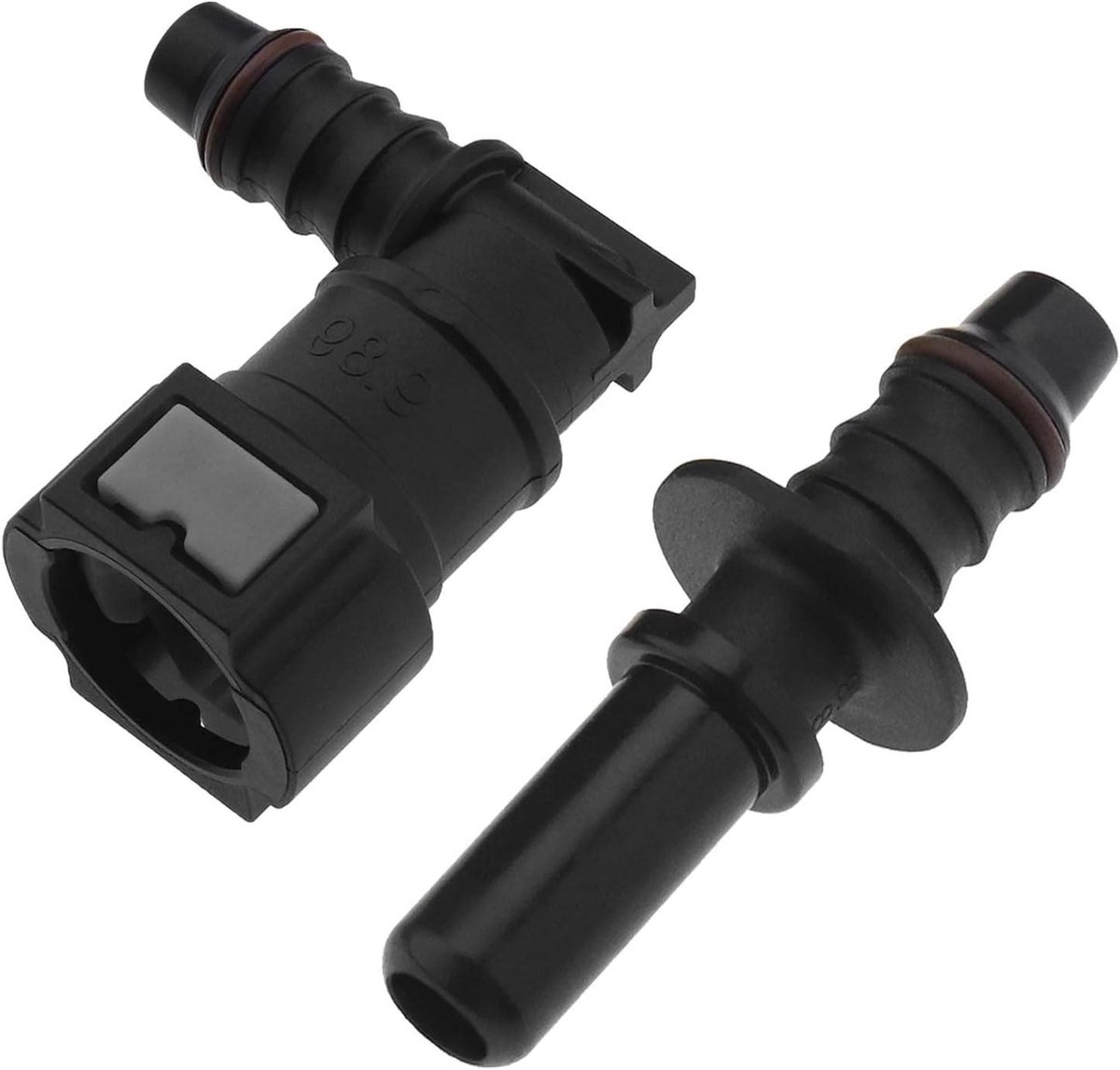 Brandstof Pijp Connector Elleboog Vrouwelijk - Auto Accessoires 55.5mmx23.5mm Zwart