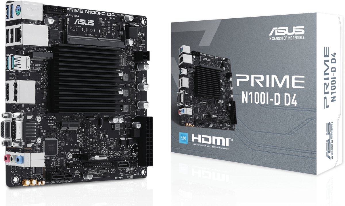 ASUS PRIME N100I-D D4 NA (geĂŻntegreerde CPU) mini ITX