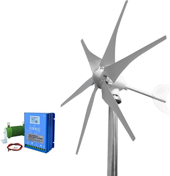 Foto: Windturbine windmolen windturbine generator windenergie 5000w 48v met lcd hybird control 6 messen stille effici nte energieoplossing voor thuisgebruik