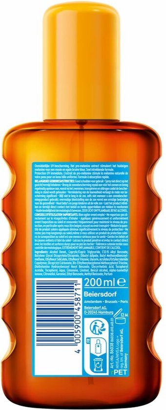 NIVEA SUN Protect & Bronze Zonnebrand Olie Spray SPF 30 - Zonnespray - Waterproof - Zonneolie - 200 ml