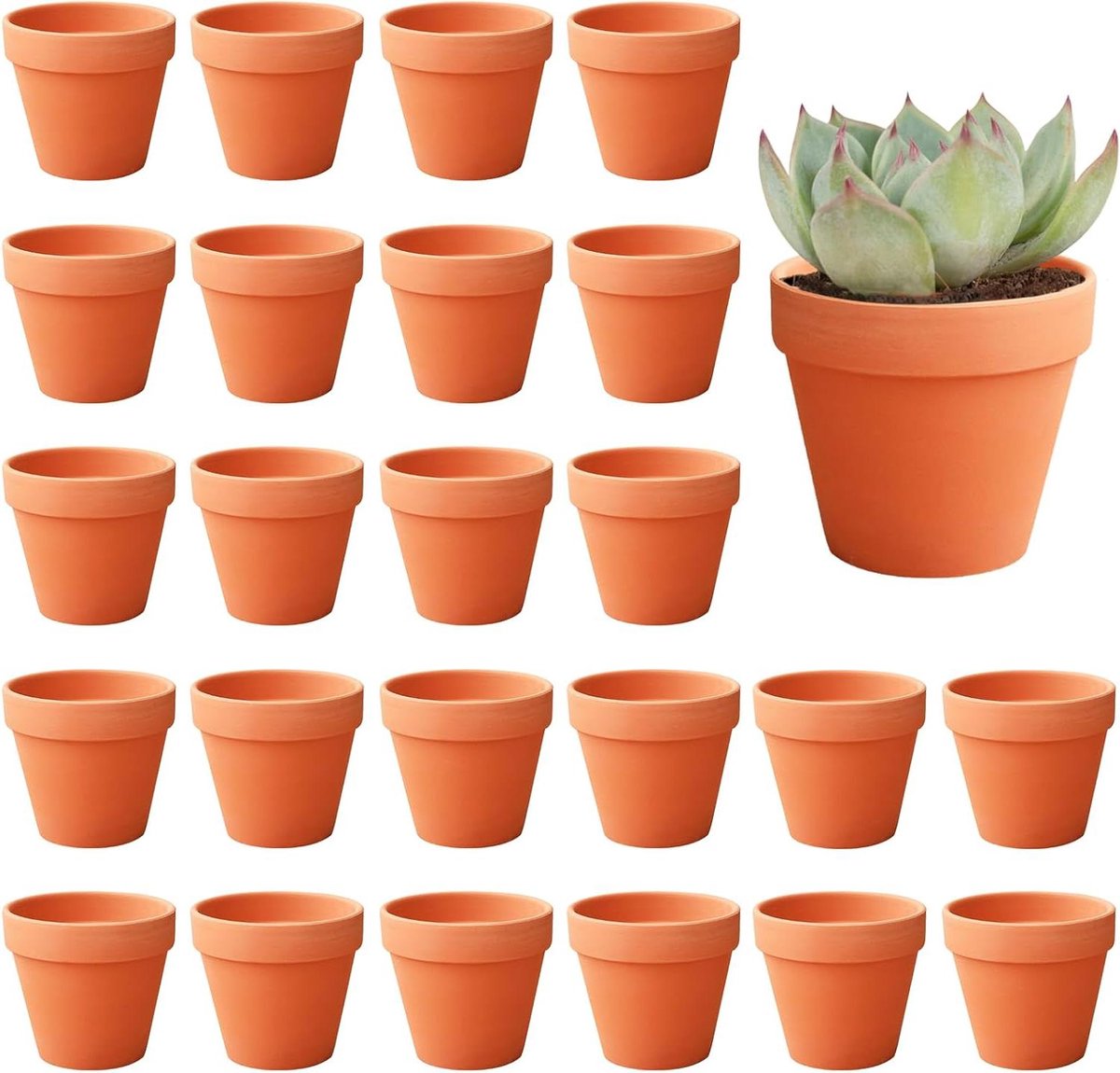 Terracotta Bloempotten Set - 24 stuks - Tuinplanten Potten