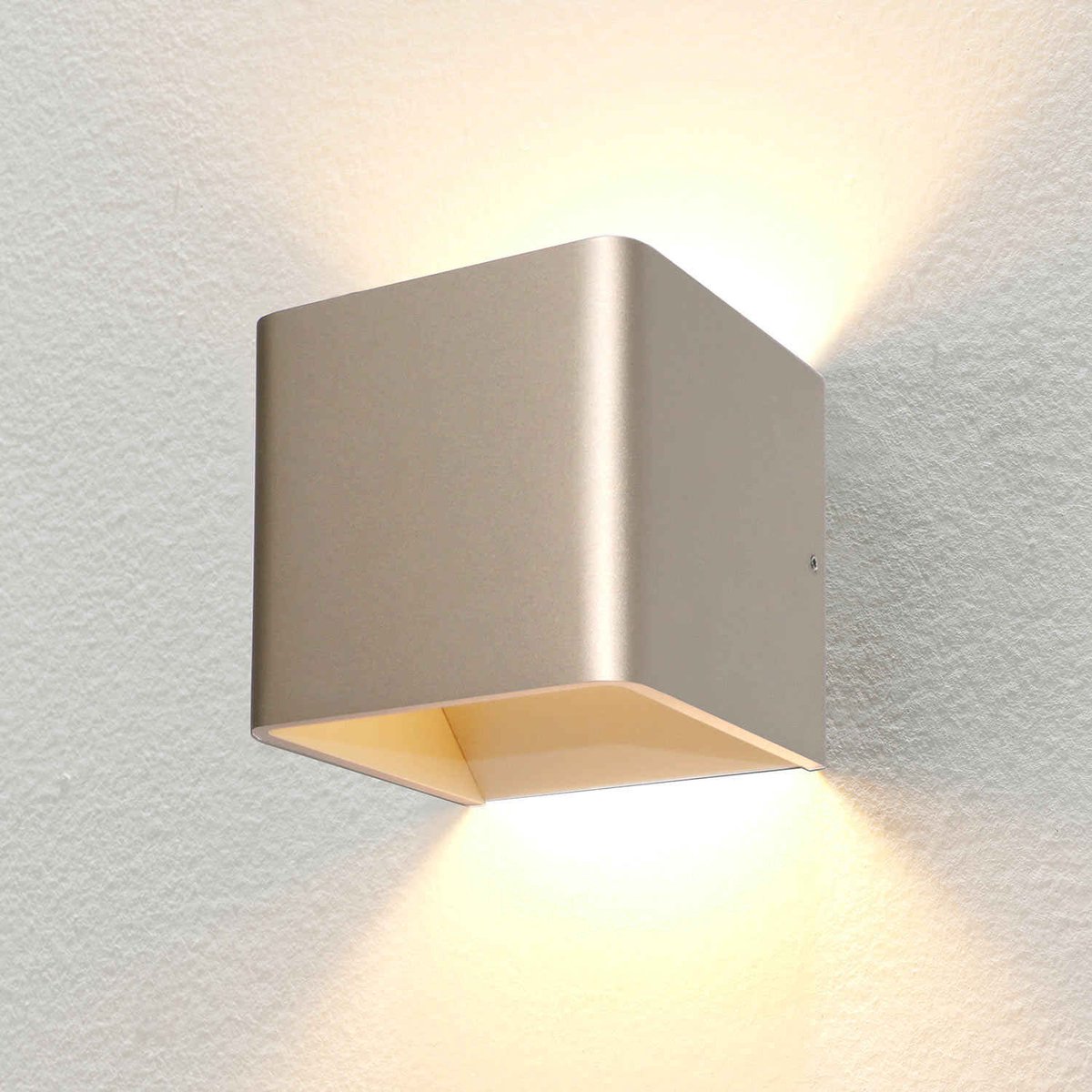 Artdelight Moderne LED Wandlamp Skera 1 Lichtpunt Rond Champagne Aluminium Woonkamer Gang/Hal Keuken Dimbaar