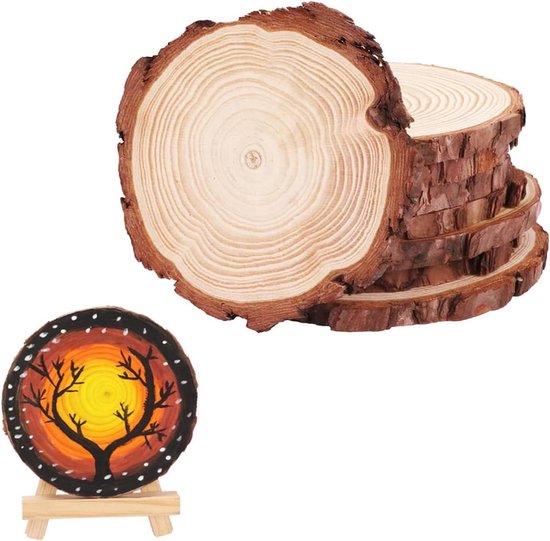 Belle Vous Houten Onbewerkte Ronde Cirkels (8 Pak) - 30 cm met een Dikte van 3 mm