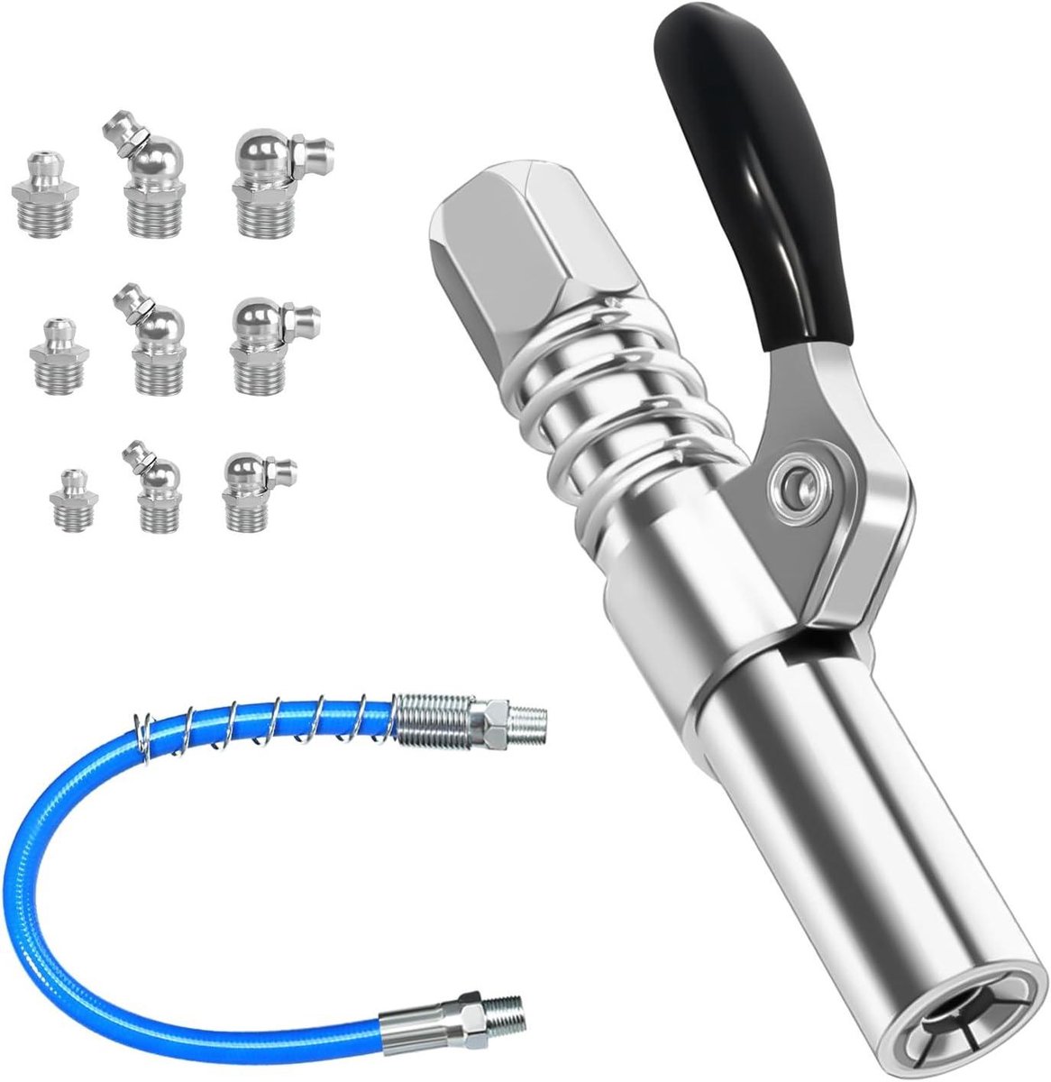 Trankielo - G-coupler vetpers met 30 cm slang en M6 M8 M10 koppeling - Smeernippel vetspuit voor alle vetpersen