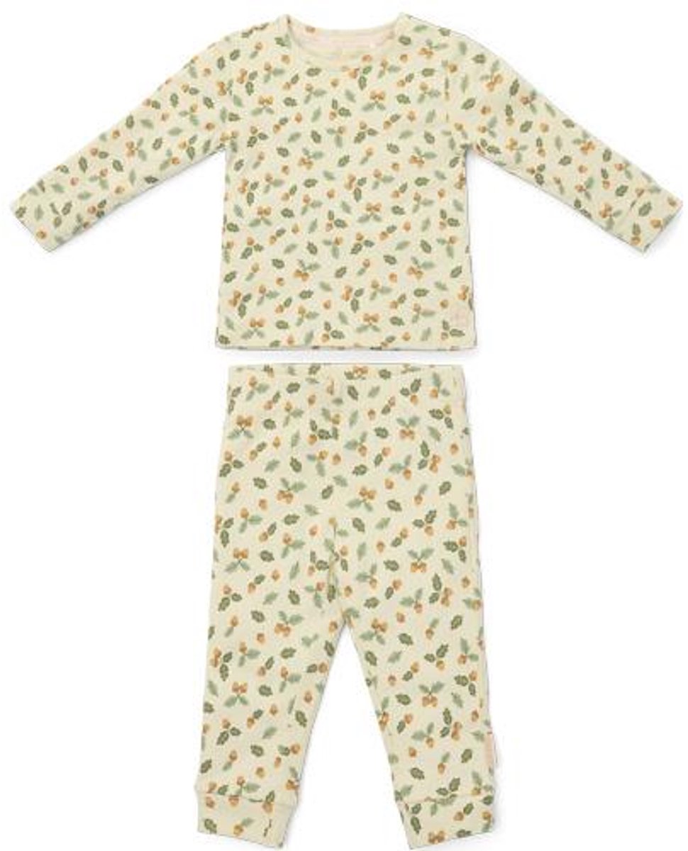 Little Dutch Pyjama - Maat 62/68 - Pyjama kinderen Jongens - Groen - Night Acorns & Leaves