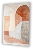 Abstract kunstwerk met aardetinten - Abstractie muurdecoratie - Muurkunst vormen - Abstracte kunst - Klassieke schilderijen - Wanddecoratie slaapkamer - canvas 75x100 cm