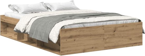 vidaXL - Cadre de lit - sans - matelas - fabriqué - bois - artisanal - chêne