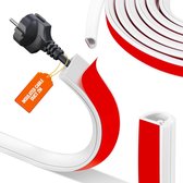 Mini Chemin De Câble Autocollant 2 M - PVC Blanc - Cache-câbles Flexible - Pour Câbles <7mm - Intérieur/extérieur - 9