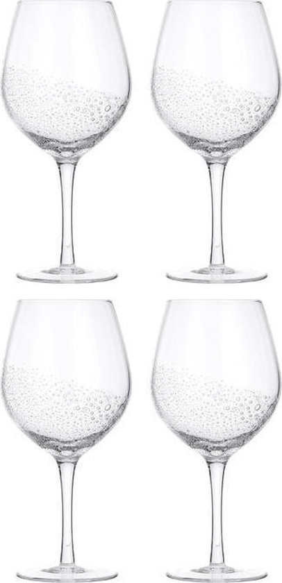 In hoeveelheid Detecteerbaar vinger Broste Copenhagen - Rood wijnglas Bubble - Clear glass | bol.com