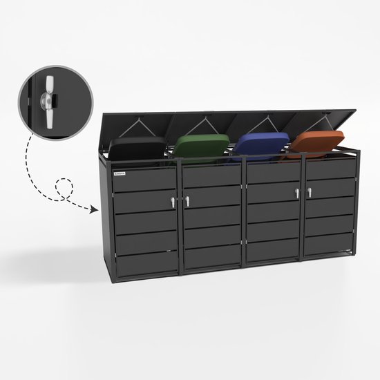 Kastrex Container Ombouw Kast - Voor 4 Kliko's - Weerbestendig ...